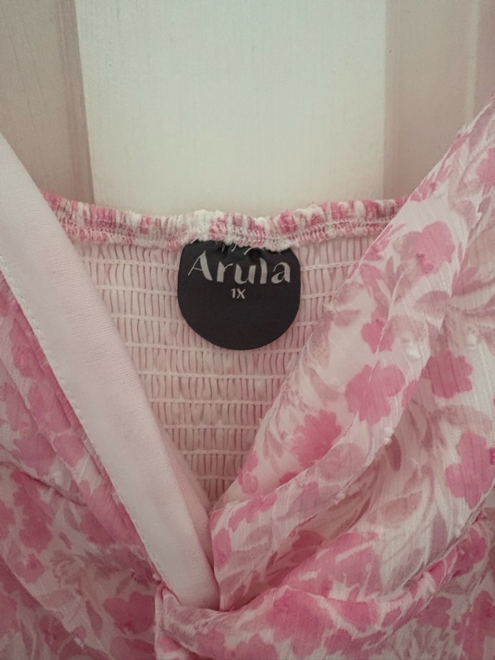 ARULA Pink and White Floral V-Neck Maxi Dress - Picture 2 of 4